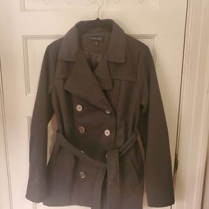 New Look large Dark Gray Slim Pea Coat